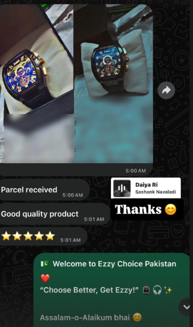 Customer review from WhatsApp